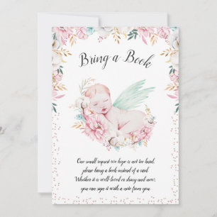 Newborn Floral Bring a Book Invitation