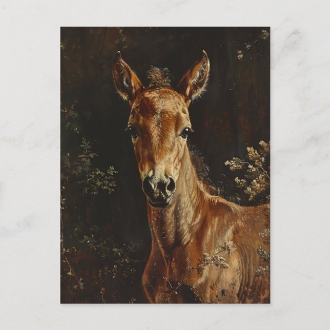 Newborn Foal Painting Postcard (Front)