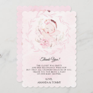 Newborn Girl Baby Shower Thank You Card