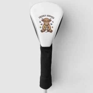 Newborn Highland Calf Baby Announcement Design Golf Head Cover
