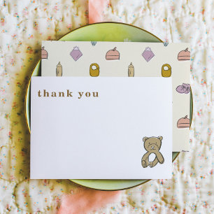 Newborn Illustrations Display Baby Shower Thank You Card