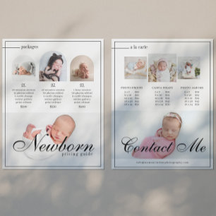 Newborn Maternity Photography Session Price Sheet