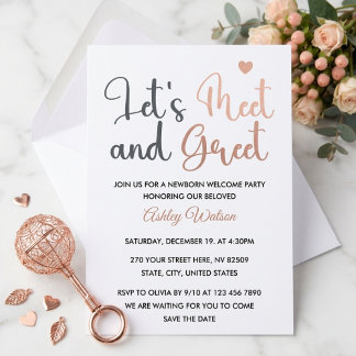 Newborn Meet & Greet Baby Welcome Party Invitation