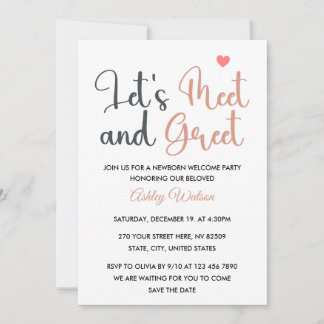 Newborn Meet & Greet Baby Welcome Party Invitation