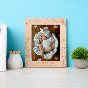 newborn new baby gift for grandparents new parent  etched frames