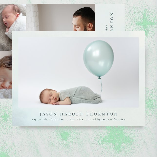 newborn photo collage rainbow baby birth announcement (Creator Uploaded)