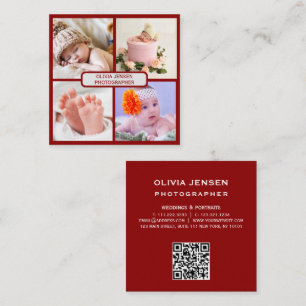 Newborn Photography Baby Photographer Photo Square Business Card