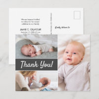 Newborn Photography Modern Grey Custom Thank you