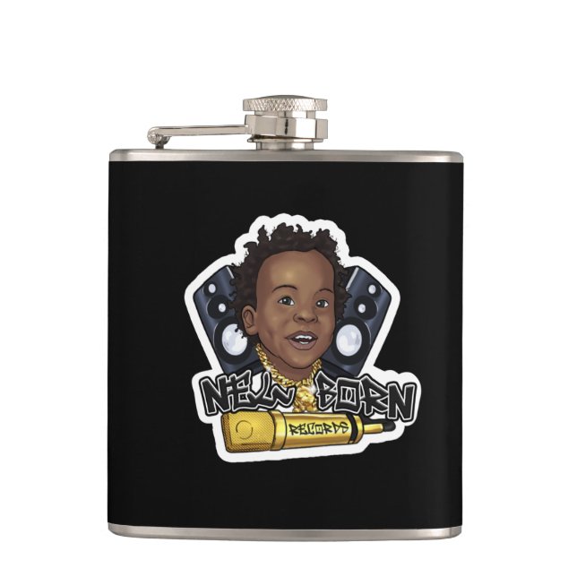 Newborn Records - Flask ( Black ) (Front)