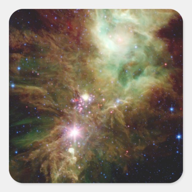 Newborn stars in the Christmas Tree cluster Square Sticker (Front)