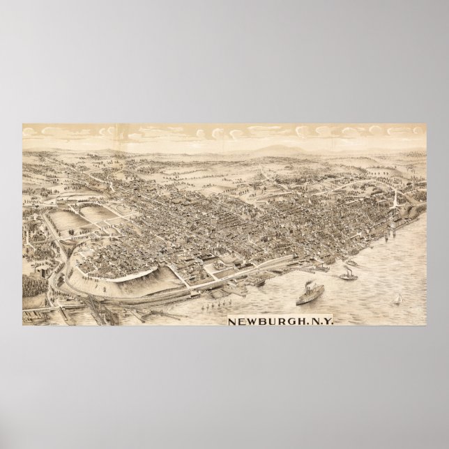 Newburgh, New YorkPanoramic MapNewburgh, NY Poster (Front)