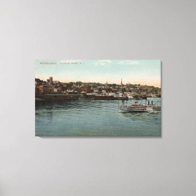 Newburgh, NY - Waterfront view of Hudson River Canvas Print (Front)