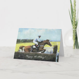 Newbury steeplechase birthday card