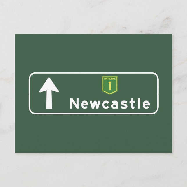 Newcastle, Australia Road Sign Postcard (Front)