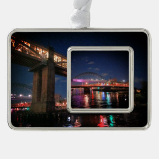 Newcastle bridges silver plated framed ornament