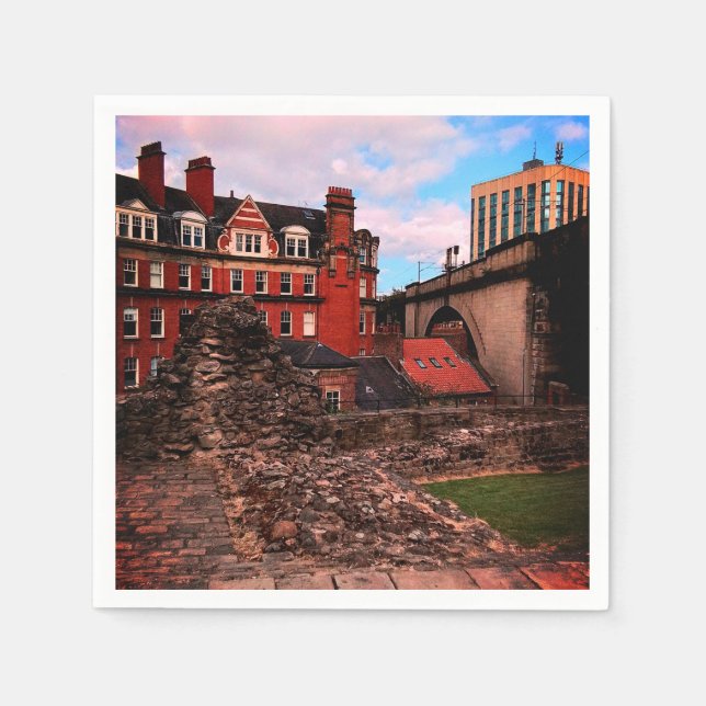 Newcastle buildings napkin (Front)
