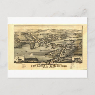 Newcastle & Damariscotta, Maine in 1878 Postcard