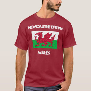 Newcastle Emlyn, Wales with Welsh flag T-Shirt
