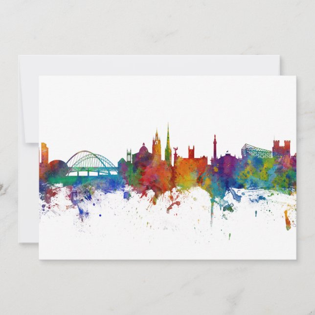 Newcastle England Skyline Invitation (Front)