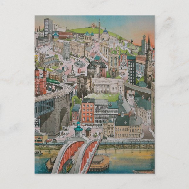 Newcastle upon Tyne through the Years Post Card (Front)