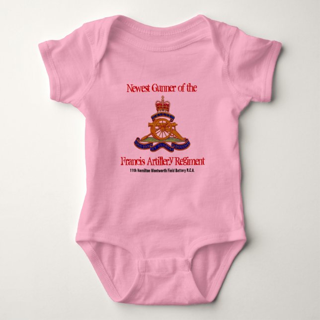 Newest Gunner of the Francis Artillery Re... Baby Bodysuit (Front)
