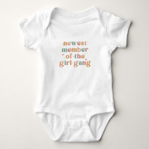 Newest Member of the Girl Gang Cute Boho Baby Girl Bodysuit
