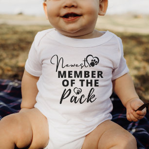 Newest Member of The Pack cute Puppy Paw Gift Baby Bodysuit