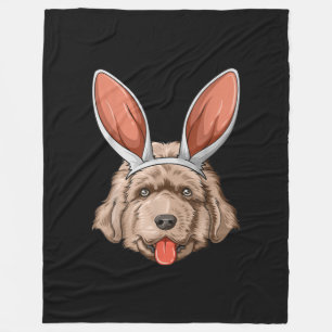 Newfie easter bunny ears   newfoundland dog gift fleece blanket