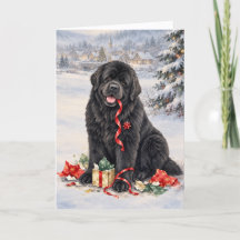 Newfie Gift Thief Christmas Card