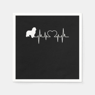 Newfie Heartbeat Newfoundland Cute Newfie Napkin