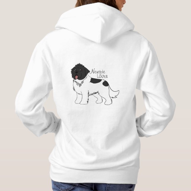 "Newfie Lover" Womens Landseer Newfoundland Hoodie (Back)
