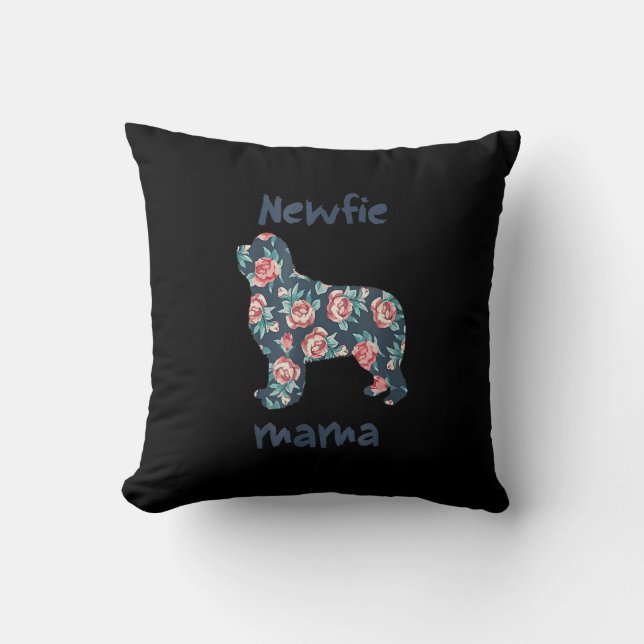 Newfie mama | newfoundland dog mum present cushion (Front)