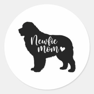 Newfie Mum - Newfoundland Mum - Newfie Dog Moms Classic Round Sticker