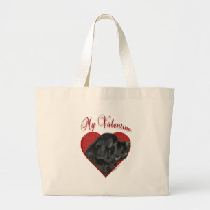 Newfie Valentine Large Tote Bag