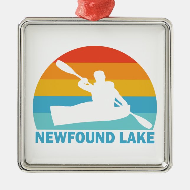 Newfound Lake New Hampshire Kayak Metal Tree Decoration (Front)