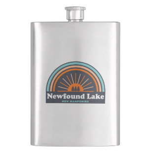 Newfound Lake New Hampshire Rainbow Hip Flask