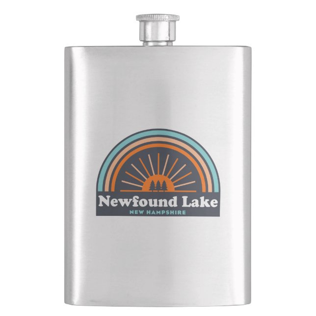 Newfound Lake New Hampshire Rainbow Hip Flask (Front)
