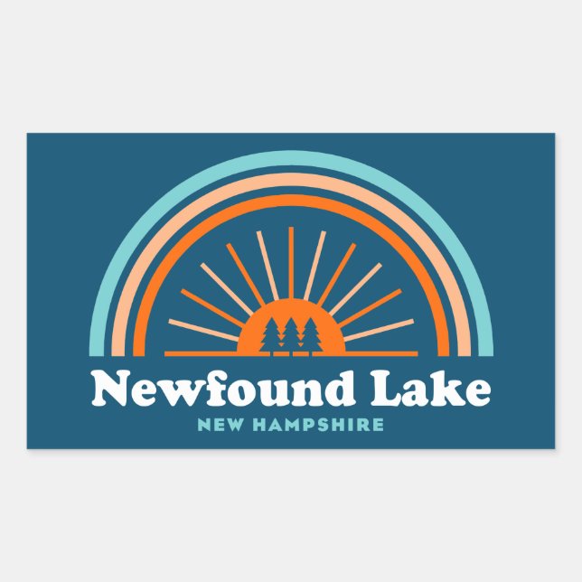 Newfound Lake New Hampshire Rainbow Rectangular Sticker (Front)