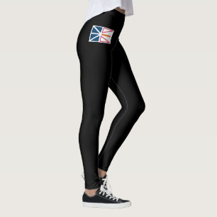 Newfoundland And Labrador Flag Black Leggings