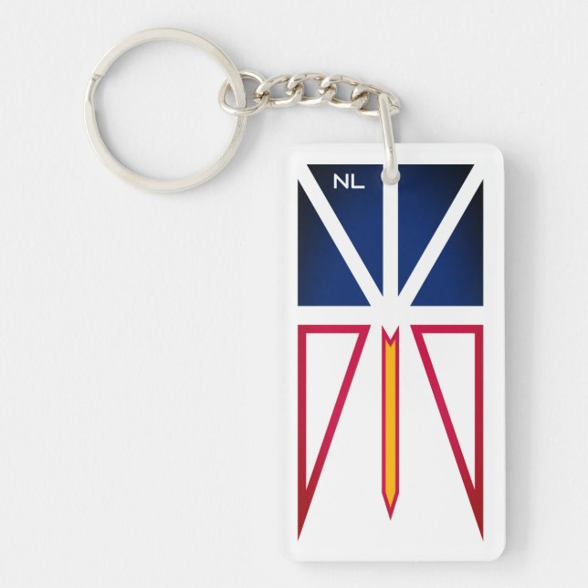 Newfoundland and Labrador flag (vertical) Key Ring (Front)