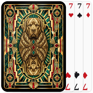 Newfoundland, Art Deco Dog Playing Cards