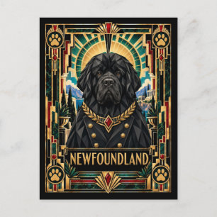 Newfoundland, Art Deco Dog Postcard