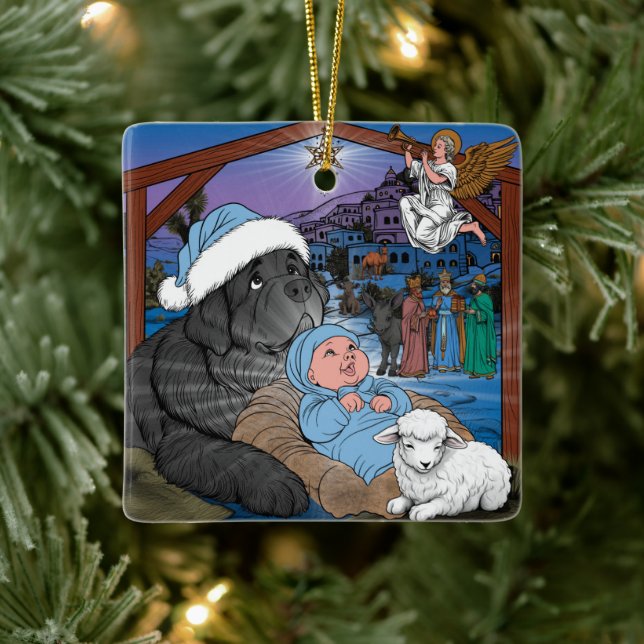 Newfoundland Baby Jesus Ceramic Ornament (Tree)