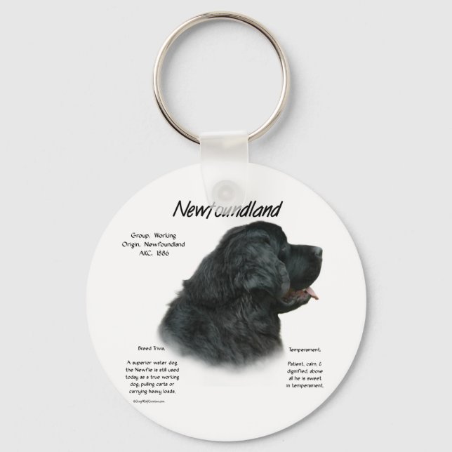 Newfoundland (Black) History Design Key Ring (Front)