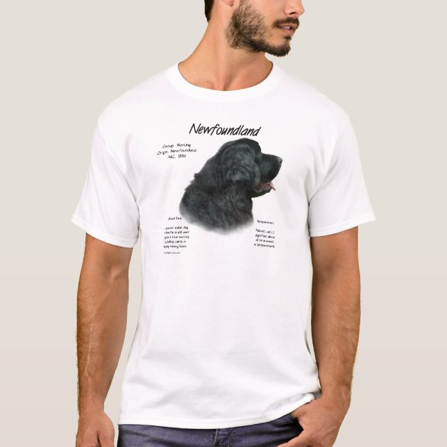 Newfoundland (Black) History Design T-Shirt (Front)