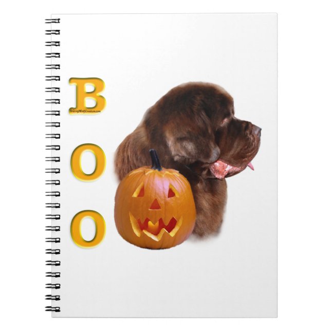 Newfoundland Brown Halloween BOO Notebook (Front)