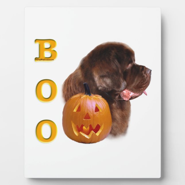 Newfoundland Brown Halloween BOO Plaque (Front)