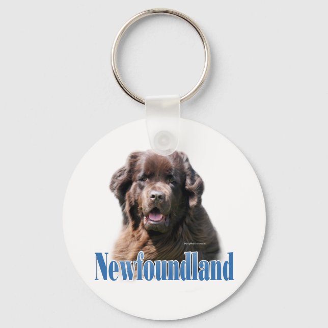 Newfoundland (brown) Name Key Ring (Front)