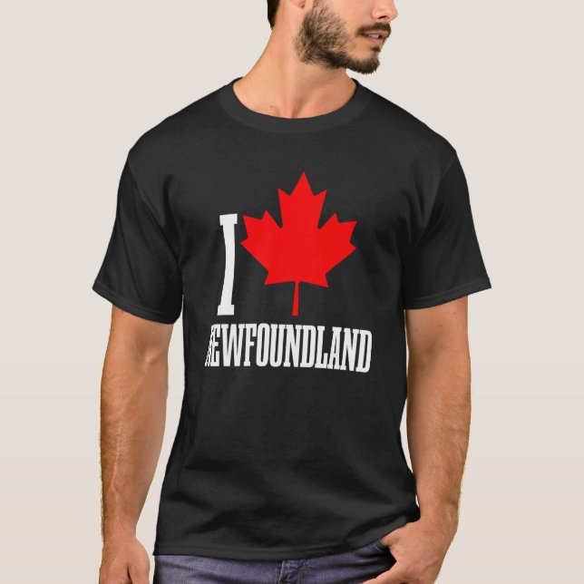 Newfoundland Canada Maple Leaf Canadian Flag Pride T-Shirt (Front)