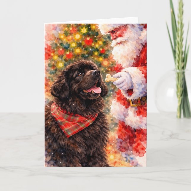 Newfoundland Christmas Card - With Santa (Front)